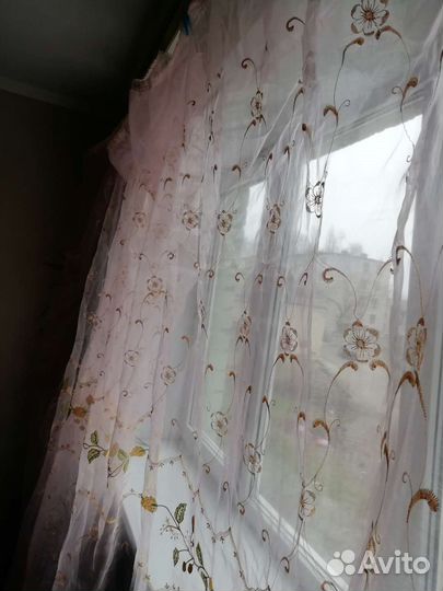 Тюль розовая