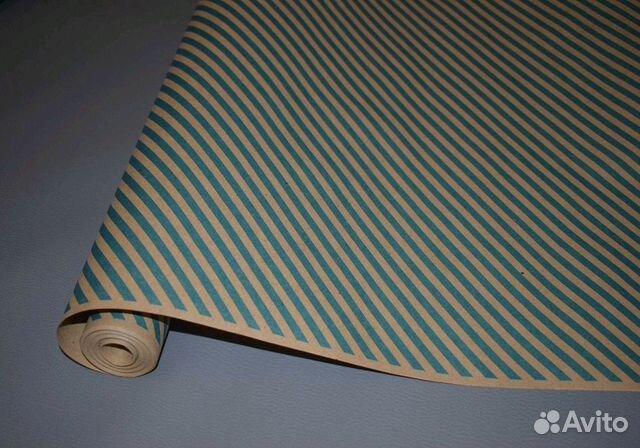 Крафт бумага голубые полосы