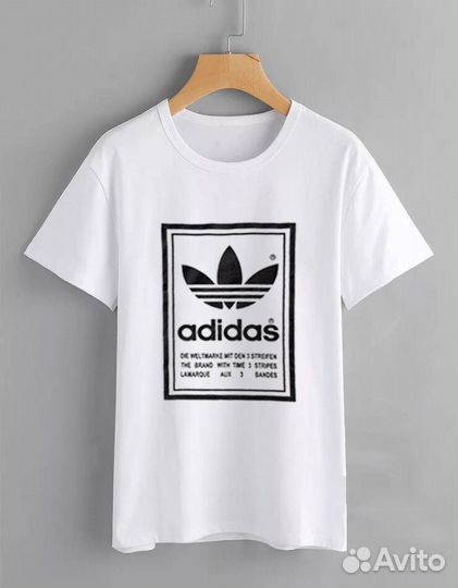 Футболка принтом adidas женская хлопок