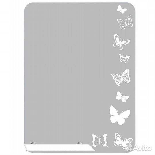 Зеркало с матированным рисунком - бабочки 500х700