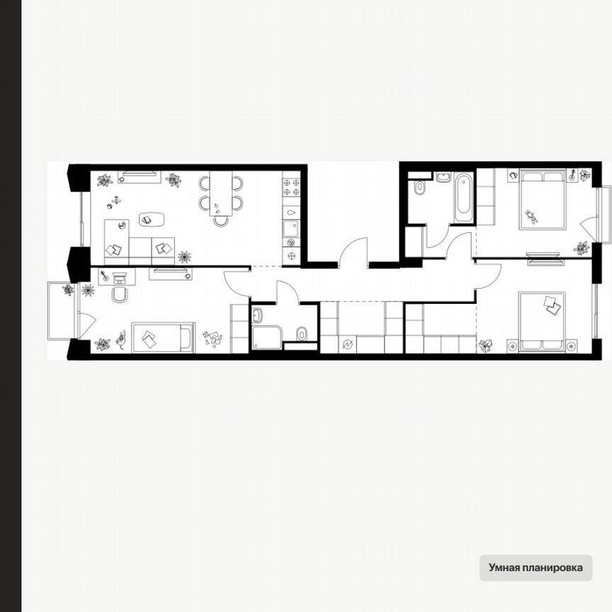 3-к. квартира, 84,6 м², 4/13 эт.