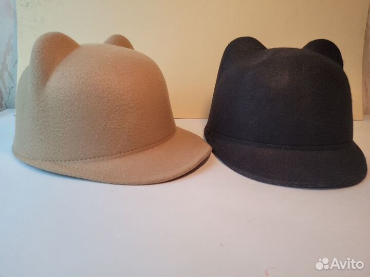 Шляпка с козырьком и ушками кота