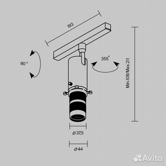 Трековый светодиодный светильник Maytoni Technical Magnetic Exility Gala TR108-2-10W3K-B