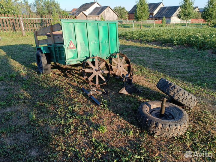 Прицеп для мотоблока Нева + навесное оборудование
