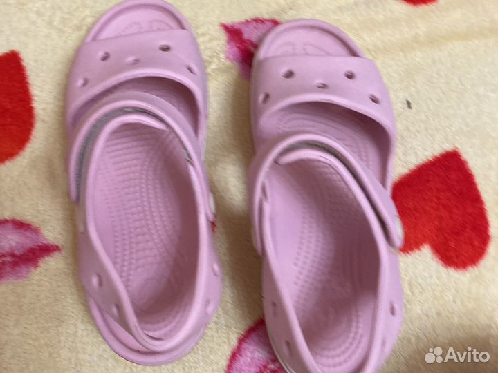 Резиновые шлепки crocs для девочки размер 34-35