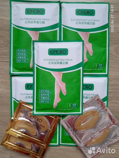 Пилинг носочки Efero 5 пар и патчи в подарок