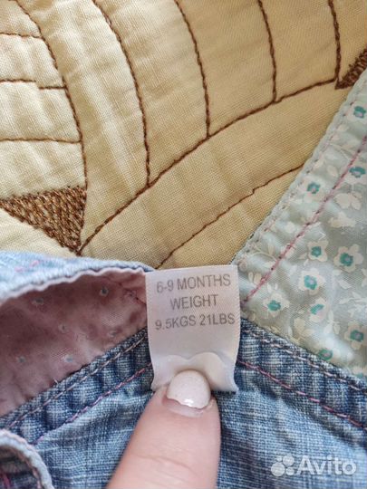 Джинсовый комбинезон для девочки 68-74