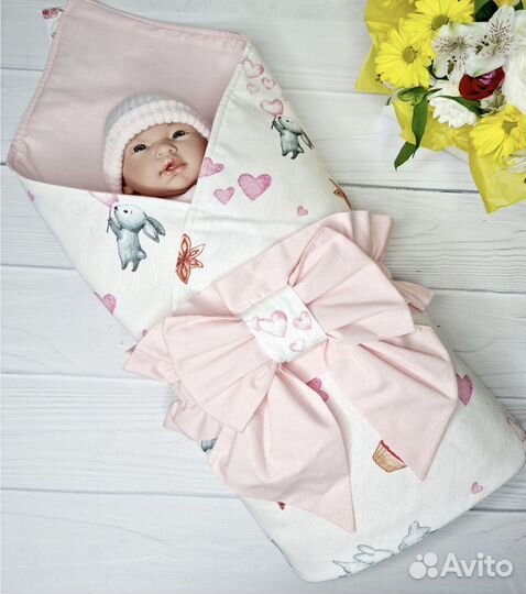 Конверт одеяло на выписку для двойни, лето