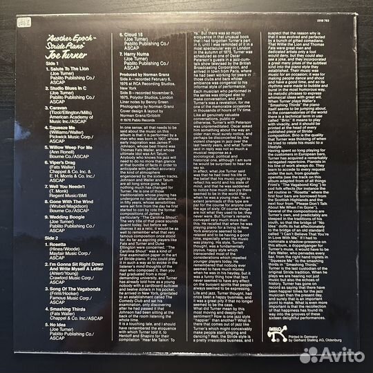 Joe Turner – Another Epoch - Stride Piano (1976г.)