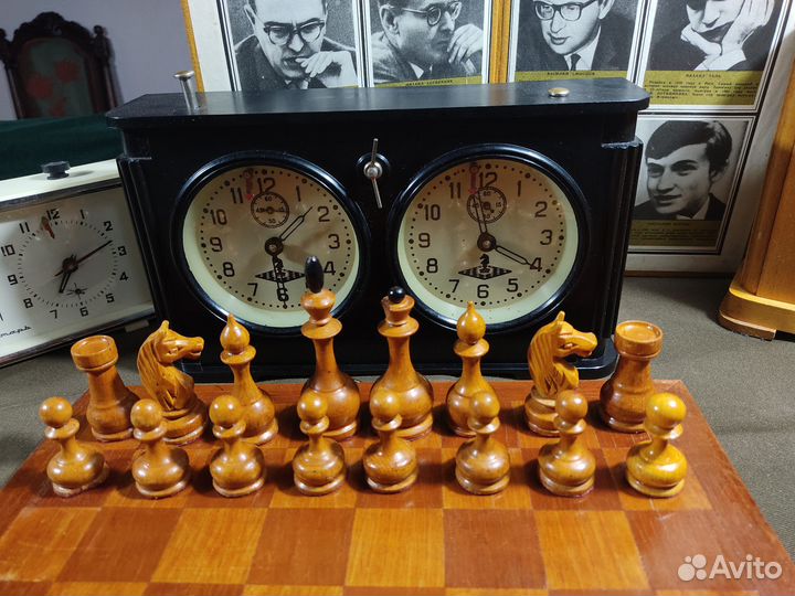 Шахматы старинные СССР 1940-60-е Доска 30 см «253