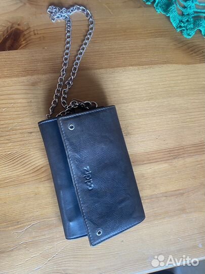 Кожанный бумажник байкера Zippo