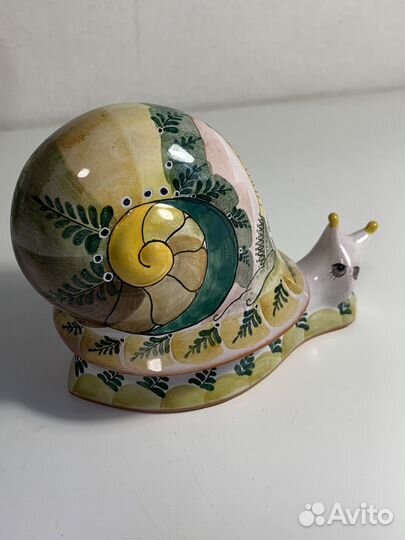 Шкатулка майолика улитка глина