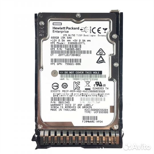 Жесткий диск HP 600Gb 15K 2.5 12G