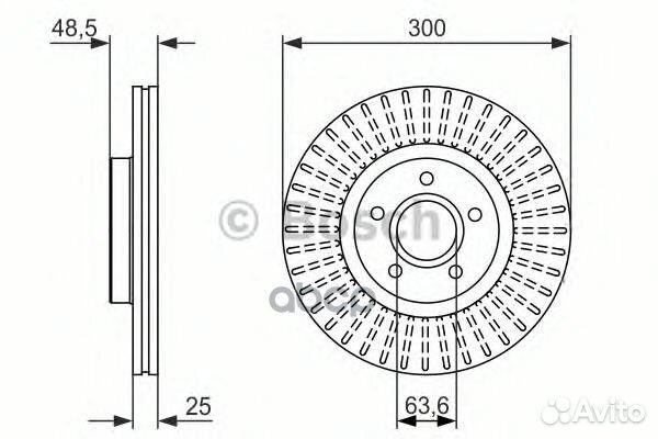 Диск тормозной 0986479956 Bosch