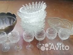 Посуда стеклянная керамика,хрусталь, ложки, вилки