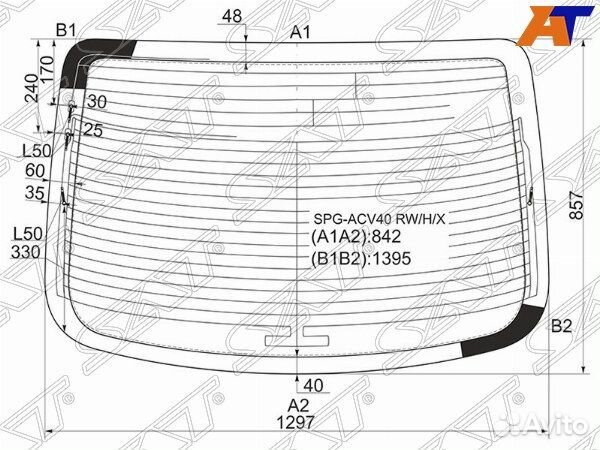 Стекло заднее toyota camry europe/russia ACV 40