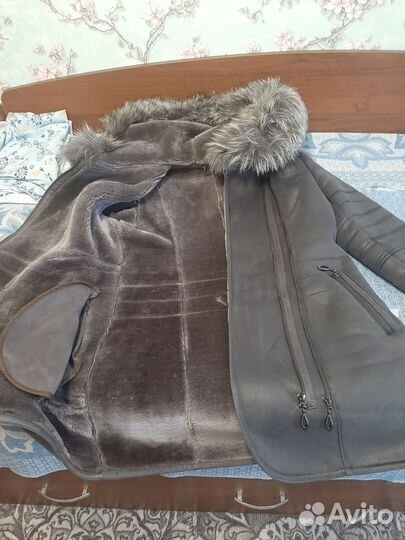 Дубленка натуральная женская 46 48 размер. Б/у