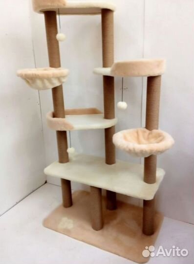 Супер многоуровневый комплекс лазалка С гамачками для кошек высота 190 см от производителя