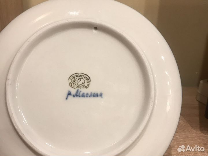 Гжель плакетка (картина) ручная авторская работа