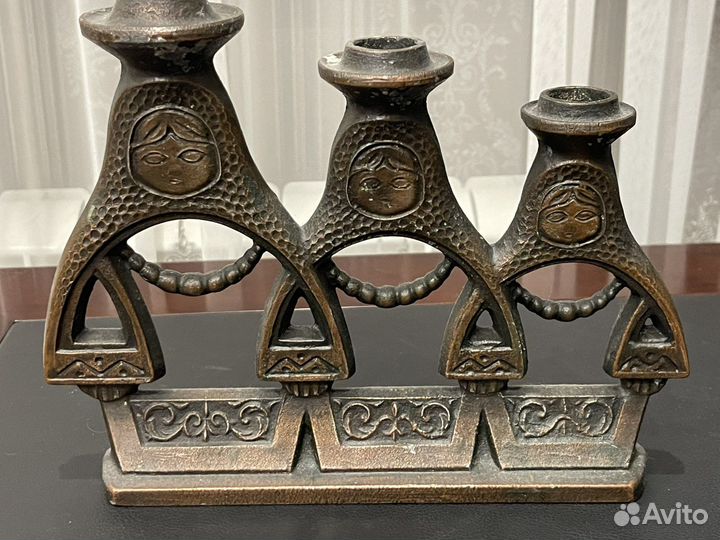 Подсвечник СССР «матрёшки» и «жарптица»