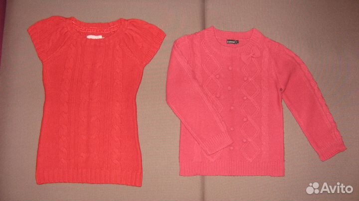 Тёплые кофты и джинсы р.116 на девочку 5-6 лет