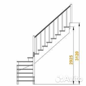 Лестница из сосны «К-001м/4»