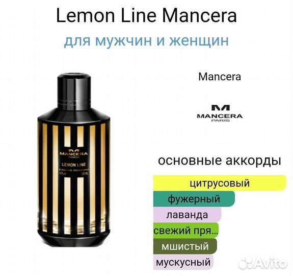 Аромат Mancera Lemon Line (новый), 60 мл