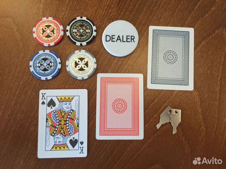 Покерный Набор 100 фишек + 2 колоды в кейсе
