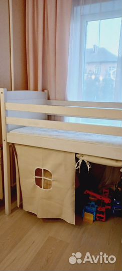 Кровать чердак-домик икея 190х80 с матрасом