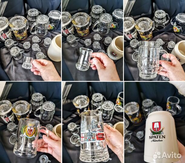 Пивные кружки. От 25 мл. Стекло, керамика. От