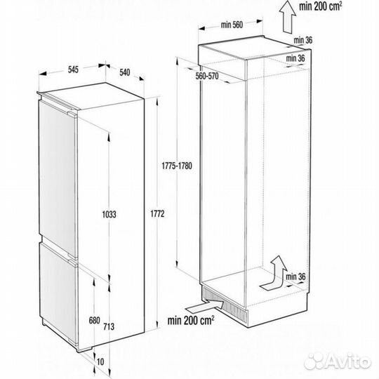 Встраиваемый холодильник Gorenje nrki2181E1 Новый