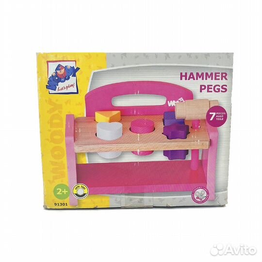 Набор Молоток и деревянные заглушки разной геометр