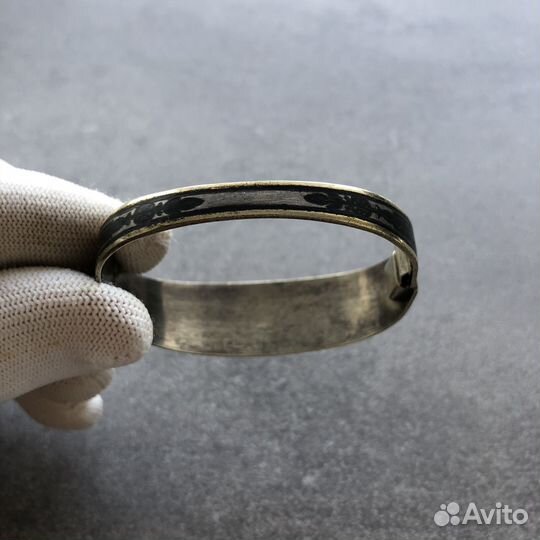 Серебряный браслет Петушок. Чернь СССР. Массивный