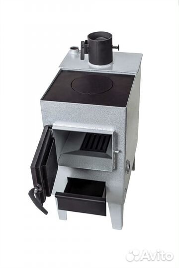 Котел на твердом топливе Сибирь с плитой, 50-200м2