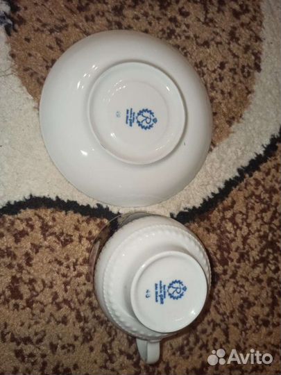 Чайная пара Райхенбах. (Reichenbach), гдр кобальт