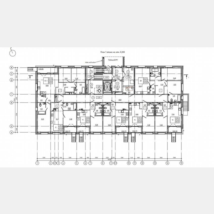 3-к. квартира, 93,9 м², 1/4 эт.