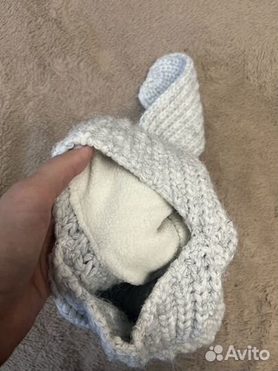 Шапка-шлем зимняя (заяц) 6-8лет (балаклава)