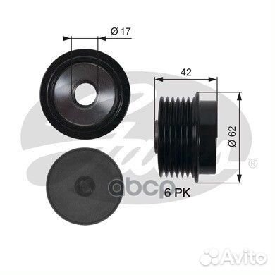 Шкив генератора toyota auris/corolla 07- 1.6