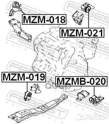 Опора двигателя передняяMazda MPV 99-06 MZM-019