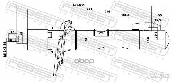 Амортизатор передний GAS.twin tube 21110003F Fe