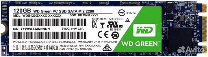 Накопитель SSD 120Gb WD Green (WDS120G2G0B)