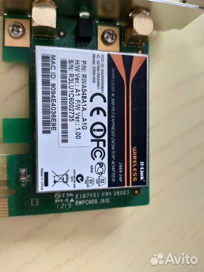 Wifi карта pci x1 (n300) d-link