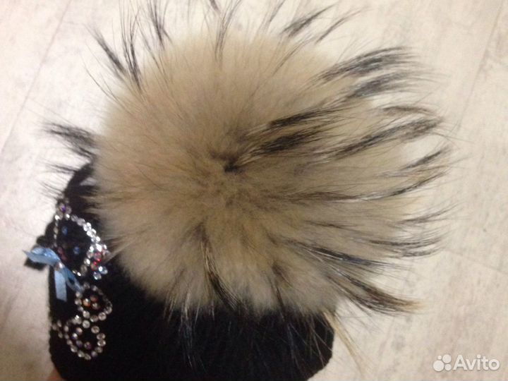 Шикарная шапка самовяз Сваровски на 2-4 года