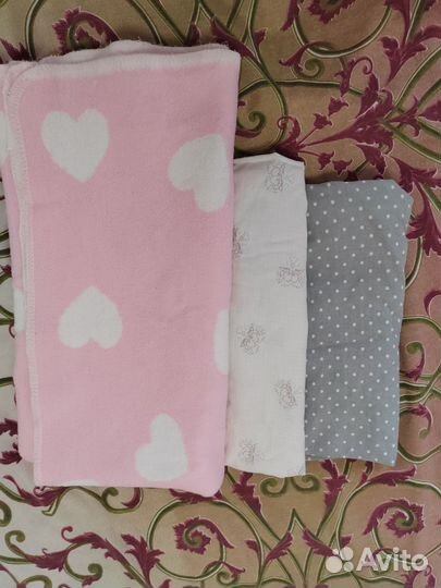 Простынь на резинке+плед