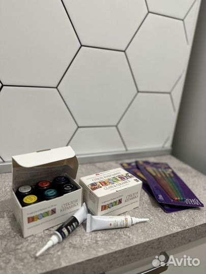 Краска для стекла и керамики Decola 6 цветов