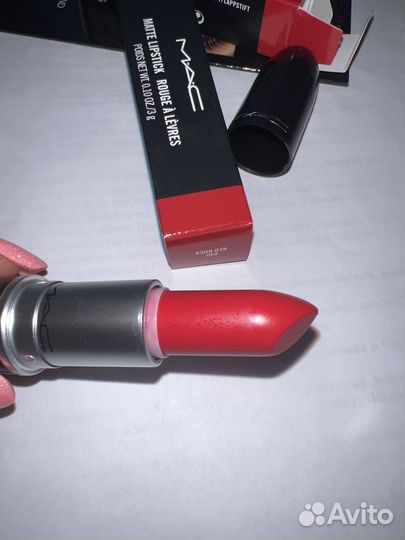 Mac matte lipstick 640 red rock, помада мак, Mac