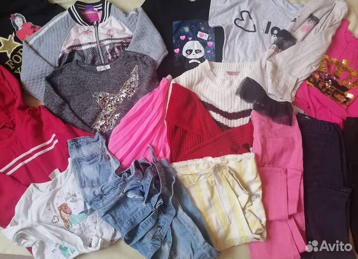 Вещи пакетом на девочку 140см