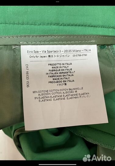 Брюки Etro зелёные