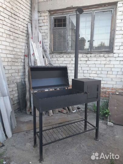 Мангал с печью и барбекю 3 мм усилен
