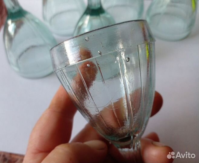 Лафитник рюмки набор 6 шт. Зеленое Стекло